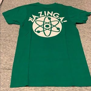 Green & white Big Bang Theory BAZINGA! Shirt